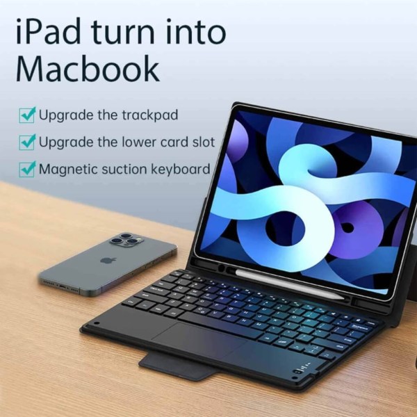 choetech bh 013 wireless keyboard for ipad pro 10.2 inch CHOETECH Wireless Keyboard & Touchpad Case for iPad 10.2