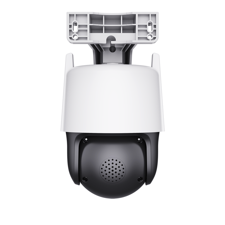 Wall-mounted security camera facing downwards