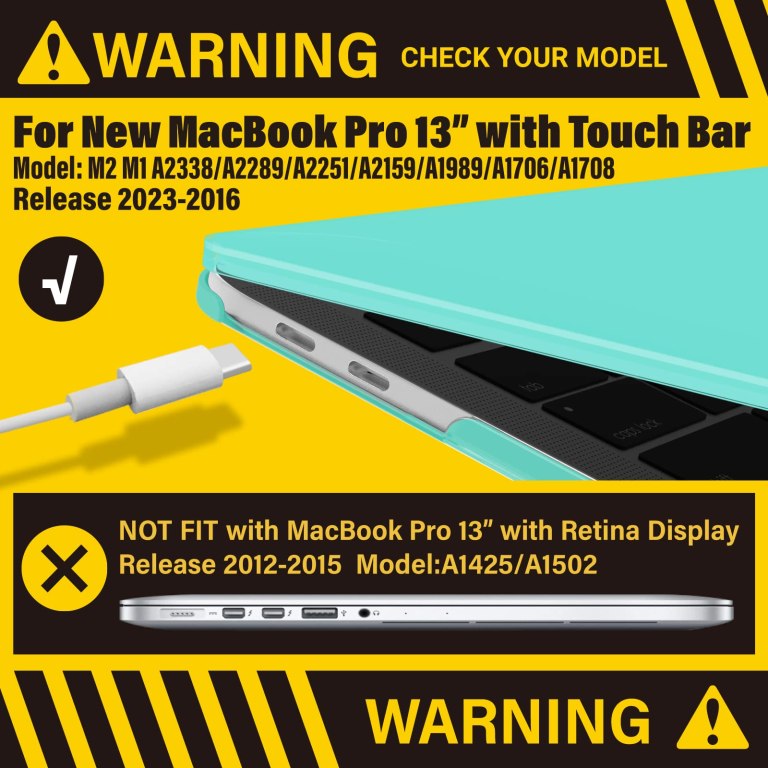 Turquoise Hard Shell Case for 13 MacBook Pro M1 M2