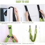 green fitness yoga strap band waist trainer leg door swing adjustable ballet dancer