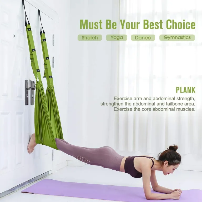 green fitness yoga strap band waist trainer leg door swing adjustable ballet dancer
