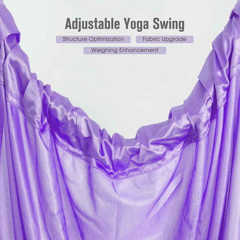 purple fitness yoga strap band waist trainer leg door swing adjustable ballet dancer