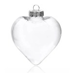 Clear glass heart ornament with silver cap.