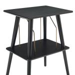 crosley cruiser bluetooth portable turntable silver + crosley entertainment stand bundle Black wooden two-tier side table with metal accents.