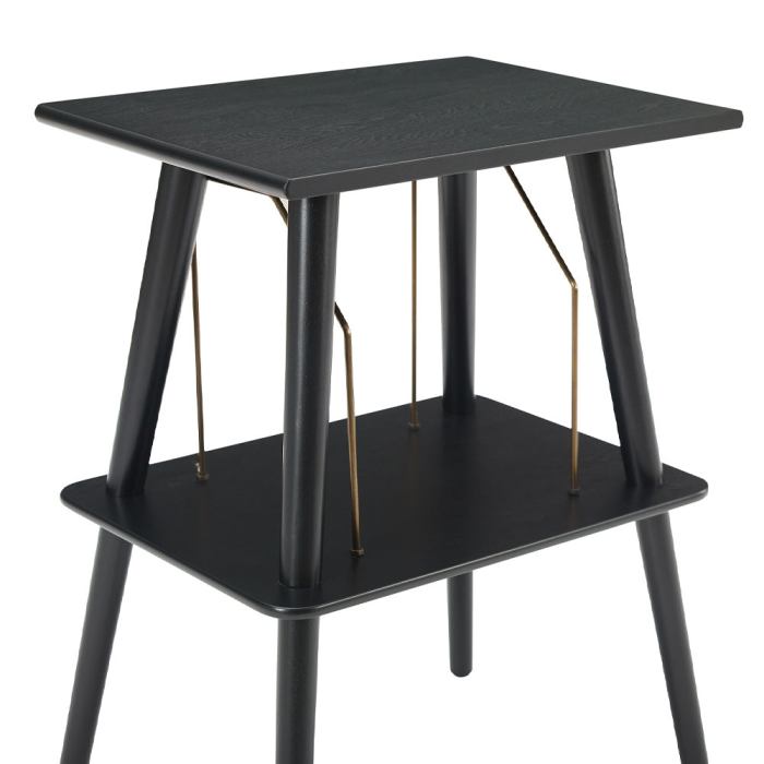 crosley cruiser bluetooth portable turntable silver + crosley entertainment stand bundle Black wooden two-tier side table with metal accents.