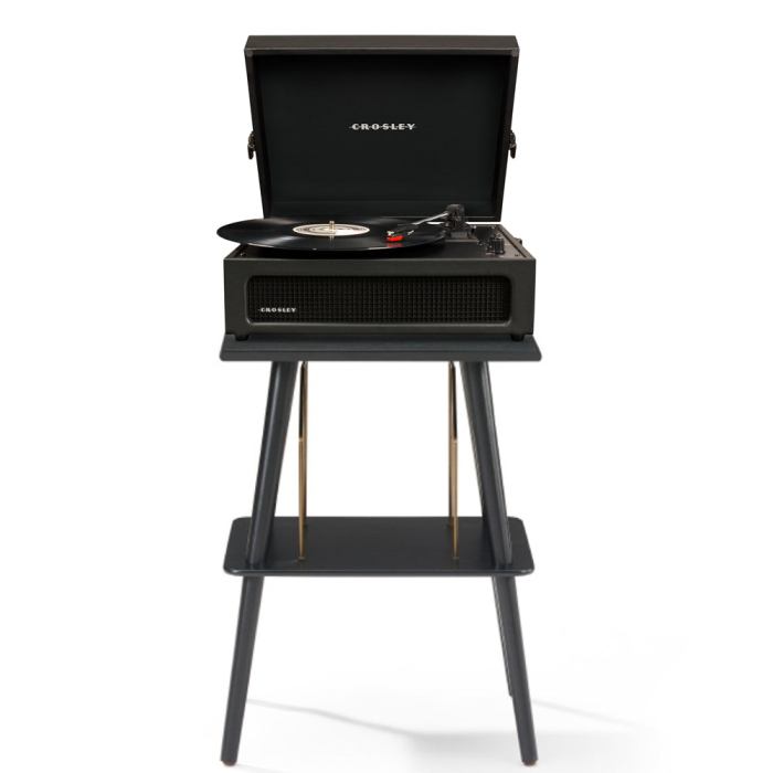 v398 criw8017bst bk4 202504101336 00.jpg Crosley turntable with vinyl record on stand.