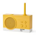 Yellow Pantone Mimosa radio with antenna.
