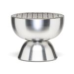 Stainless steel modern hourglass-shaped incense holder.