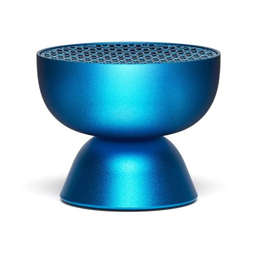 v398 ld la131bf 202507041115 00.jpg Modern blue metal Bluetooth speaker on white background