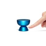 lexon tamo infinitely pairable bluetooth speaker blue Blue mini speaker with a finger near it.