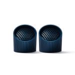 lexon ray set of magnetic bluetooth speakers blue Pair of blue cylindrical speaker covers