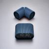 Modern blue alarm clock with sleek design.