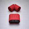 lexon ray set of magnetic bluetooth speakers red Red modern digital clock with ventilation tubes