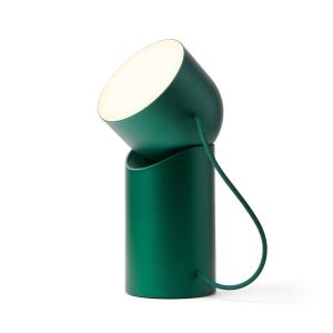 Modern green portable lamp with handle