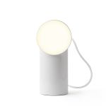 lexon orbe portable led lamp with moving head white Modern cylindrical table lamp with round light