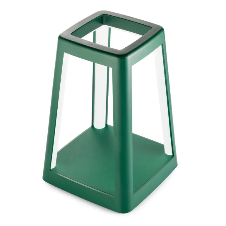 Green square open-ended waste bin holder
