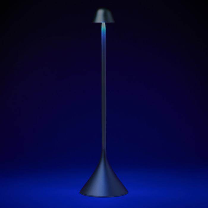 lexon steli bell infinitely pairable table lamp blue Modern floor lamp with sleek, minimalist design.