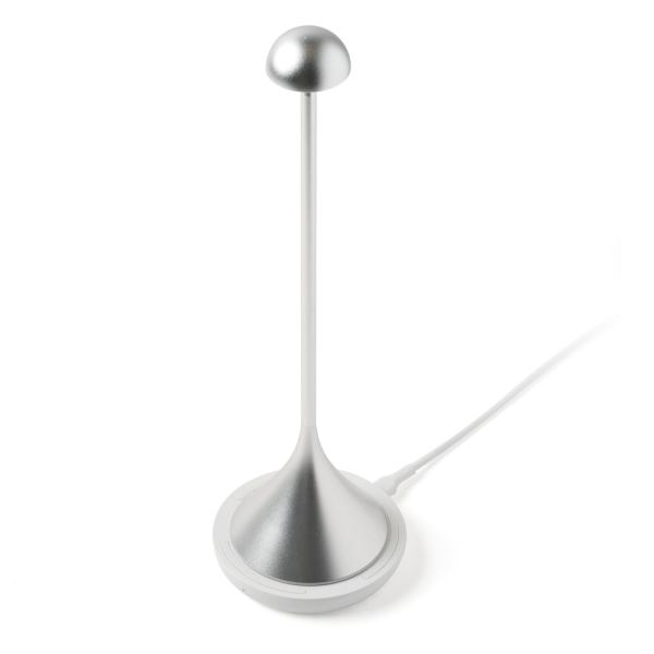 lexon steli dome infinitely pairable table lamp alu polish Silver charging stand with cable