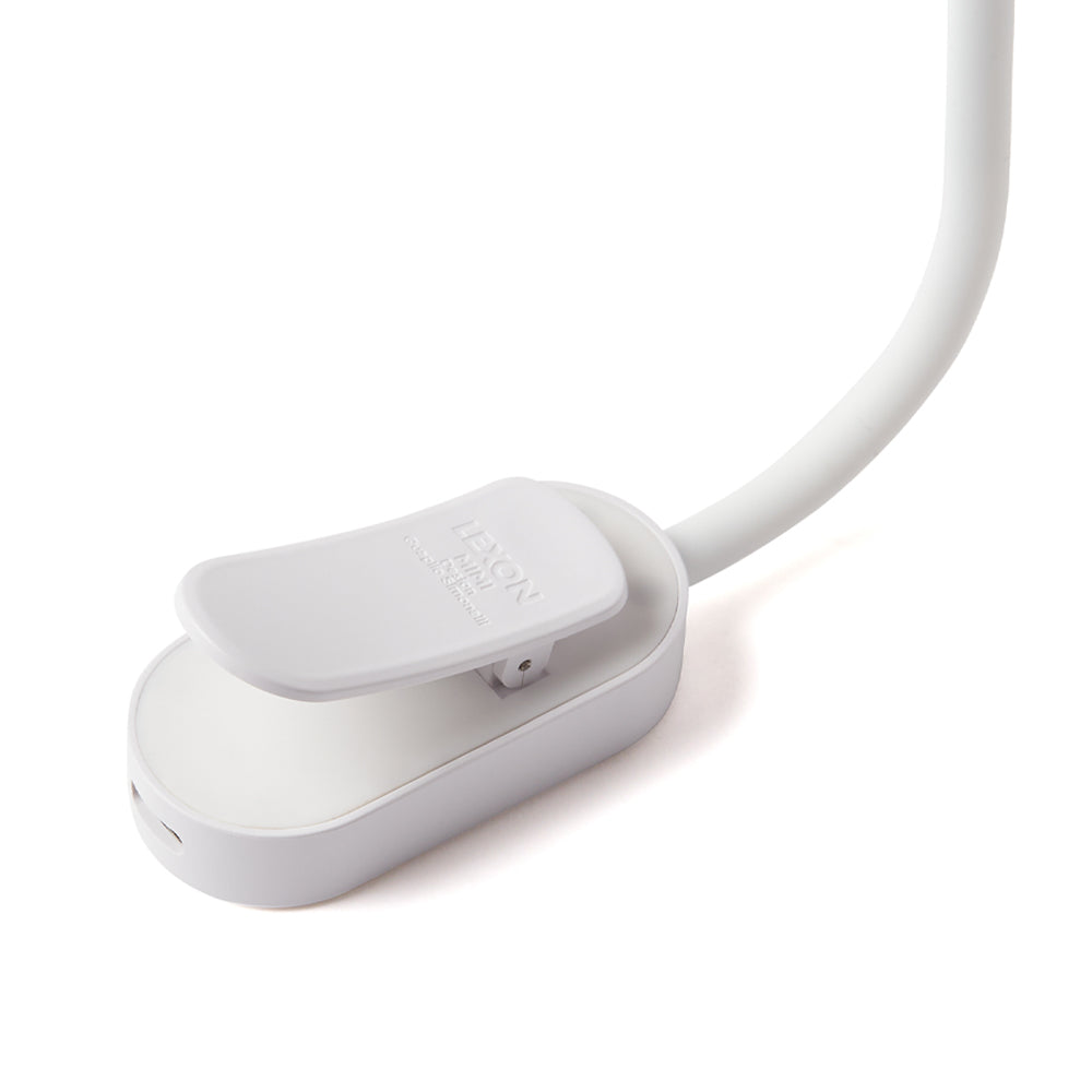 White LED desk lamp base with flexible neck.