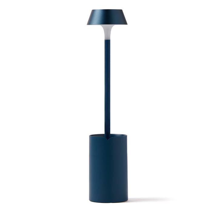 v398 ld lh99db 202506190533 00.jpg Modern blue floor lamp with cylindrical base.