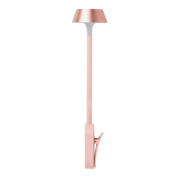 lexon mimi flexible led lamp pink Pink clip-on desk lamp, modern design