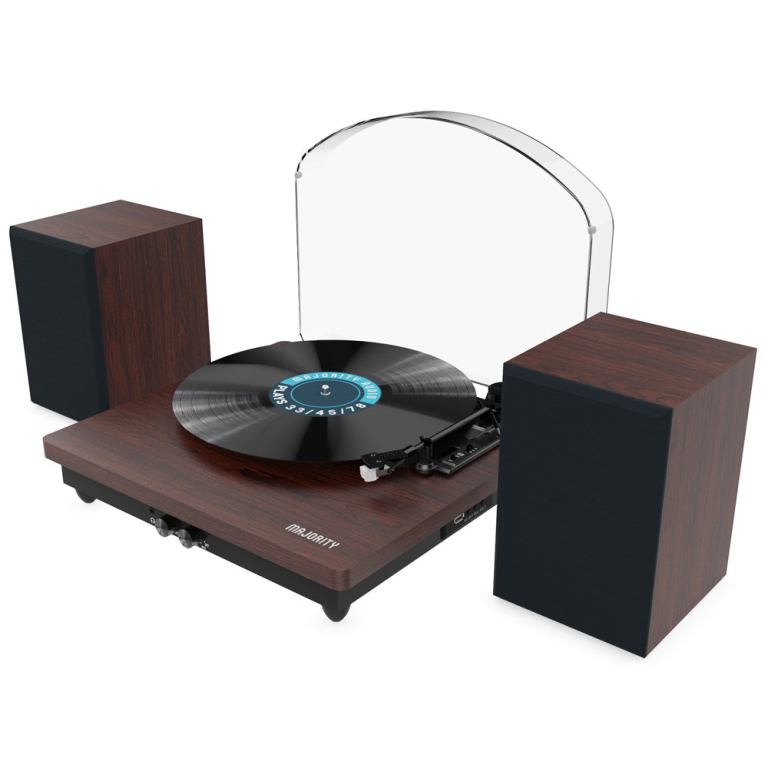 v398 my 1000002997 202507071034 00.jpg Wooden turntable with vinyl record and speakers.