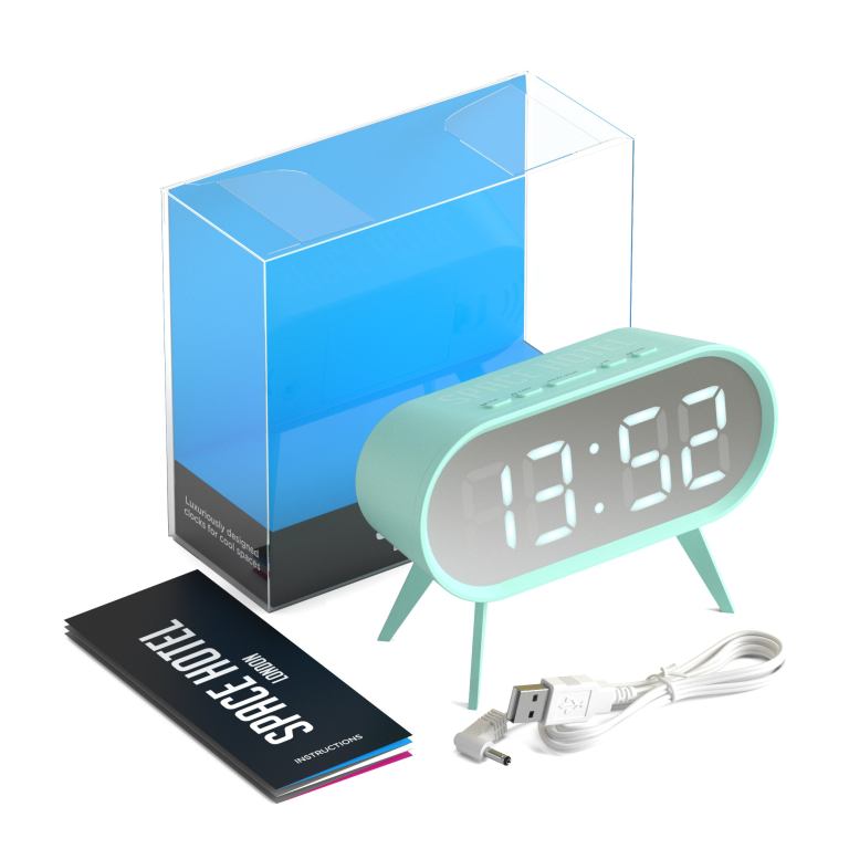 newgate space hotel cyborg led alarm clock blue newgate space hotel cyborg led alarm clock blue