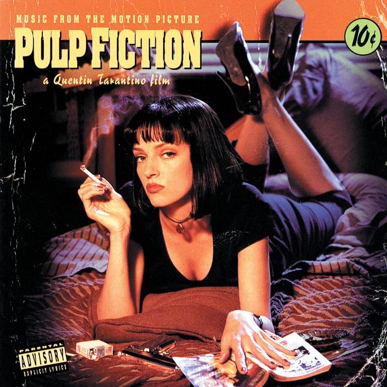 crosley record storage crate & various artists pulp fiction vinyl album bundle