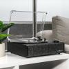 Modern record player on stylish table.