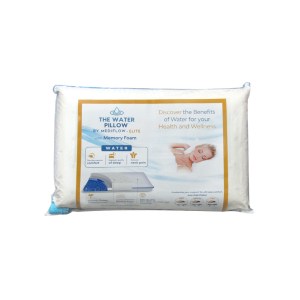 Water pillow with memory foam for neck support.