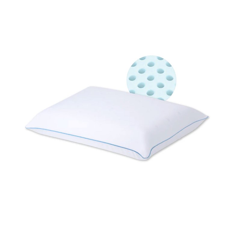 Cooling gel foam pillow with breathable holes