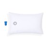 mediflow travel size waterbase fibre pillow 33 x 53 cm Inflatable white pillow with blue valve accessory.