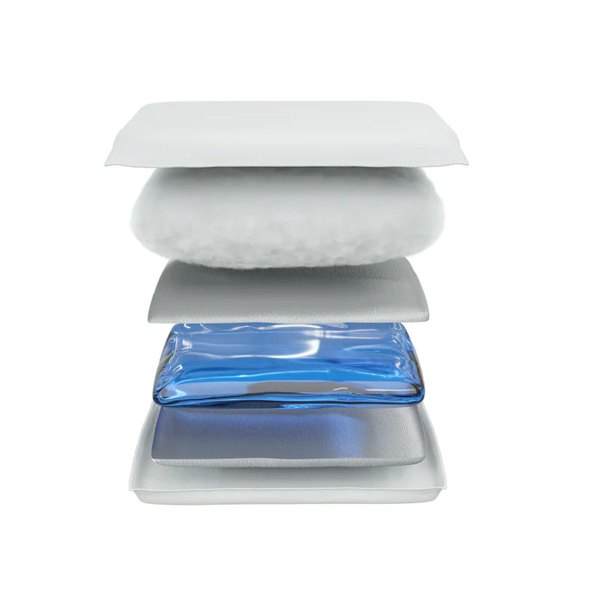 mediflow travel size waterbase fibre pillow 33 x 53 cm Layered cooling gel memory foam pillow design.