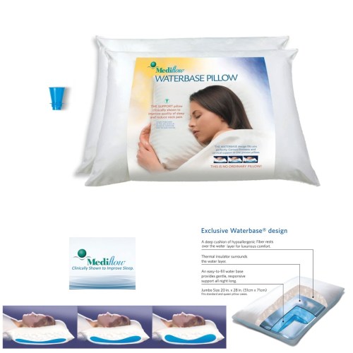 Mediflow Waterbase pillow with exclusive design features.