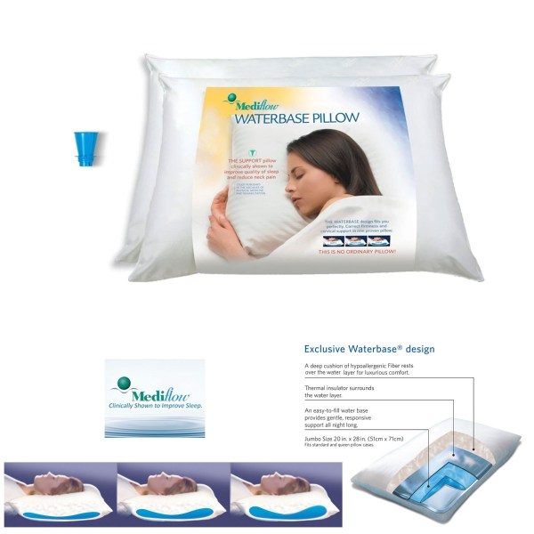 v442 abr pillow waterbasetwin white st 75082 00.jpg Mediflow Waterbase pillow with exclusive design features.