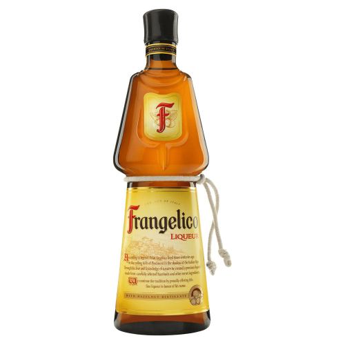 Frangelico liqueur bottle with hazelnut flavour.