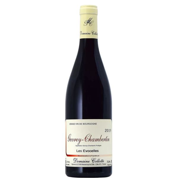 Bottle of Gevrey-Chambertin red wine, 2019 vintage.
