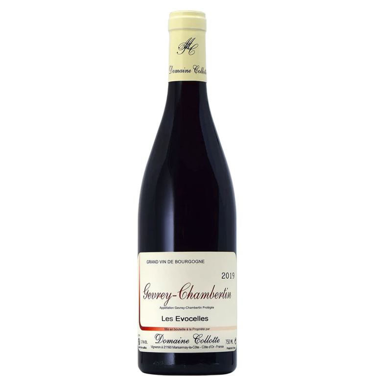 Bottle of Gevrey-Chambertin red wine, 2019 vintage.