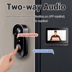 Two-way audio doorbell with instant notifications.