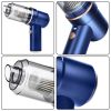 portable vacuum cleaner car air duster handheld cordless home car dust blower Blue handheld vacuum with clear dust container.
