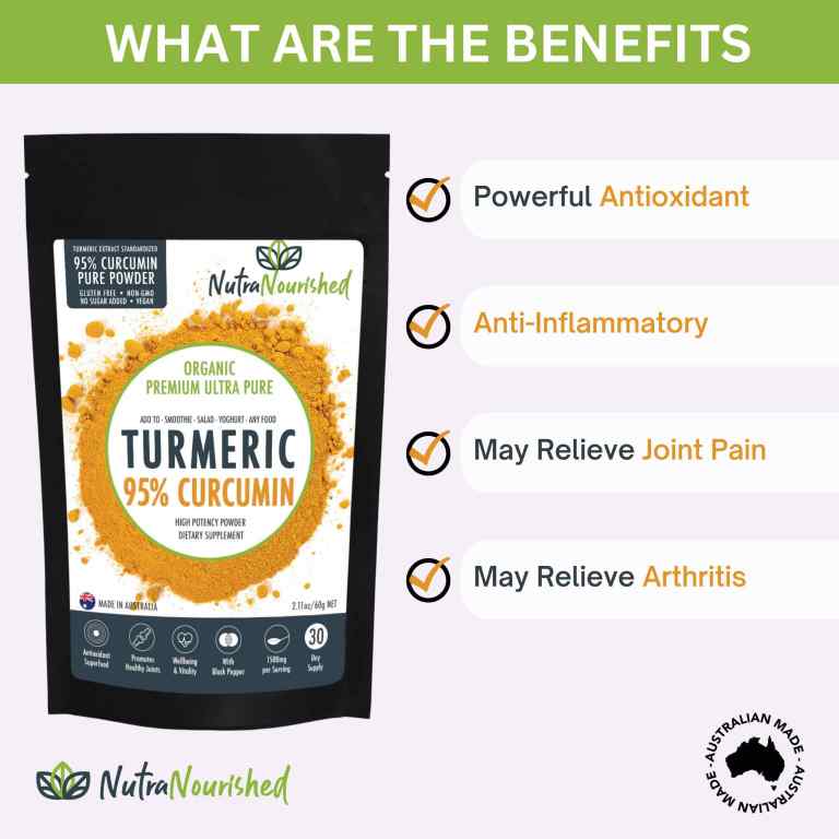 pure organic 95% curcumin powder (60g/1 month supply) 1500mg of turmeric extract buffered with black pepper Turmeric powder benefits: antioxidant, anti-inflammatory, joint relief.