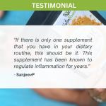 pure organic 95% curcumin powder (60g/1 month supply) 1500mg of turmeric extract buffered with black pepper Supplement testimonial praising inflammation regulation benefits.