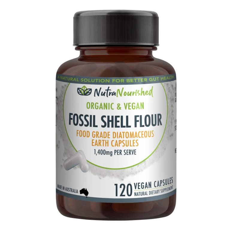 NutraNourished vegan fossil shell flour capsules bottle.