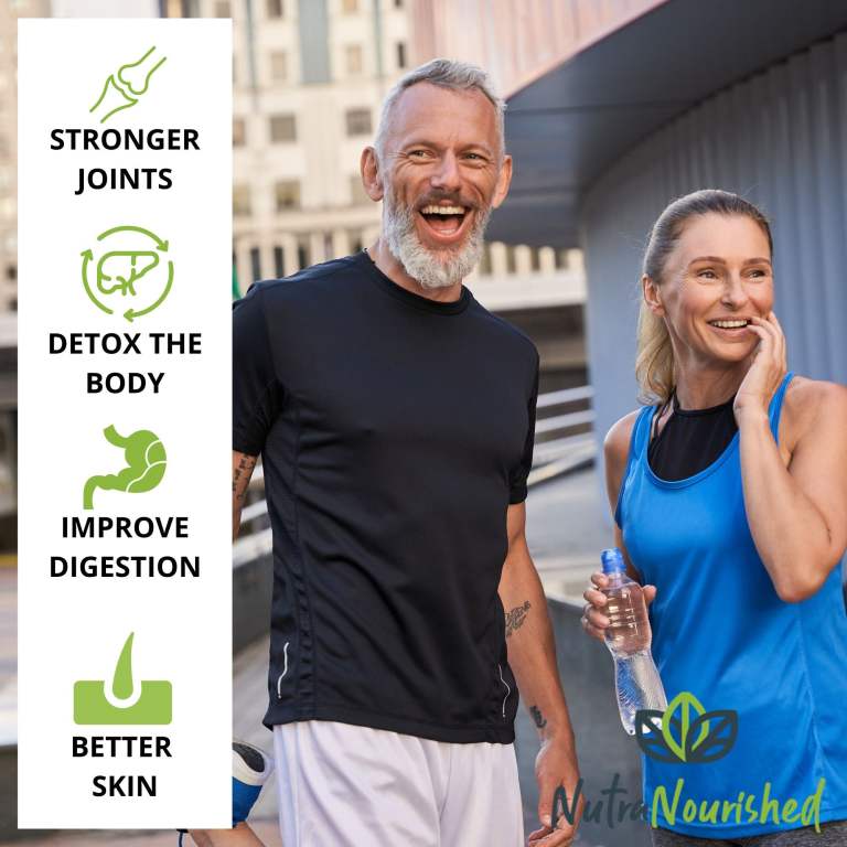 full body support bundle with essential supplements Smiling athletes promoting joint health and digestion benefits.