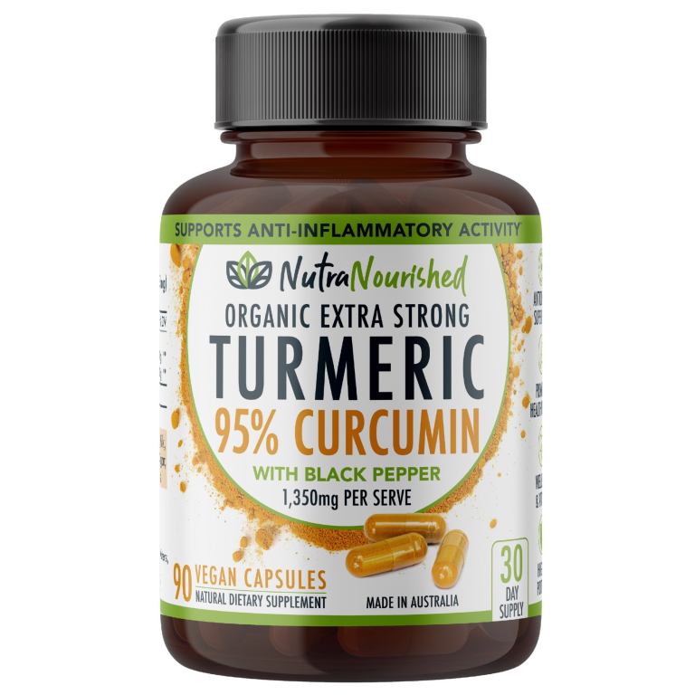 full body support bundle with essential supplements Nutra Nourished turmeric curcumin capsules bottle.