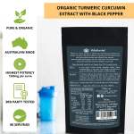 good gut health and faster recovery with fossil shell flour, curcumin, and electrolyte powder Organic turmeric curcumin extract pack with benefits list.