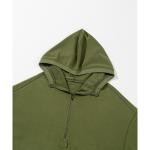 moss green solid kangaroo pocket half zipper oversized hoodie 2xl Green hooded sweatshirt with a zip