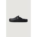 Black rubber clog with strap, side view