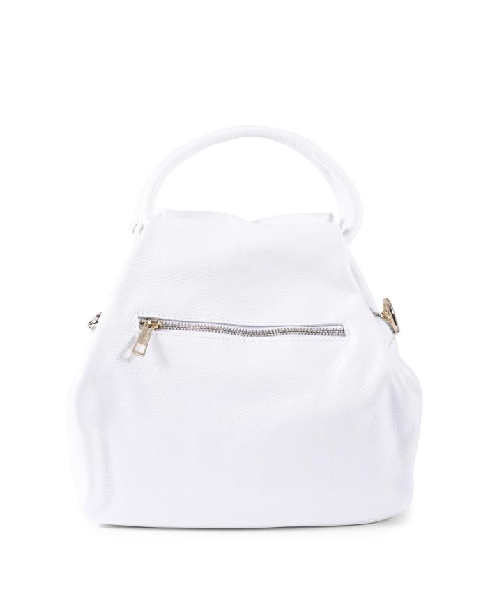 v italia by versace 1969 white leather handbag White leather handbag with front zip pocket.