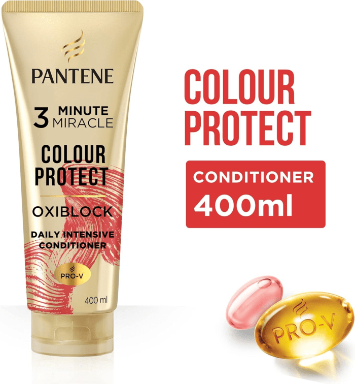 3x pantene 400ml 3 minute miracle colour w oxiblock intensive conditioner Pantene Colour Protect conditioner, 400ml bottle.